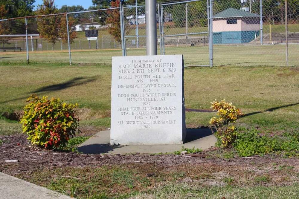 a memorial stone for Amy Marie Ruffin
