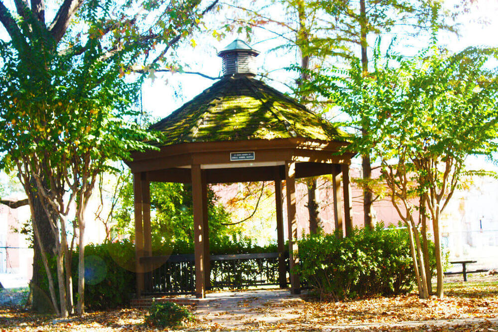 a gazebo at Shelton Park